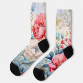 Eleganter Romantischer Blumenbotanischer Garten Socken (Linkes Detail)