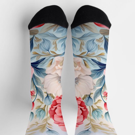 Eleganter Romantischer Blumenbotanischer Garten Socken (Oben)