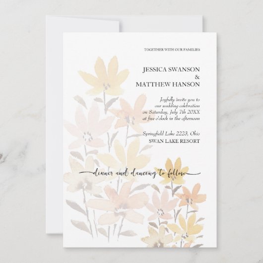 Eleganter Romantischer Blumengarten Einladung (Vorderseite)