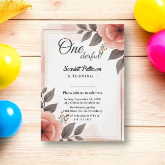 Eleganter romantischer Blumenrahmen Rustikaler 1.  Einladung