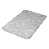 Eleganter Romantischer Chic Floral Damask-Gray Badematte (Schrägansicht)