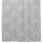 Eleganter Romantischer Chic Floral Damask-Gray Duschvorhang (Vorderseite)
