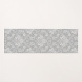 Eleganter Romantischer Chic Floral Damask-Gray Yogamatte (Vorderseite (Horizontal))