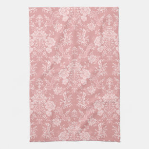 Eleganter romantischer Chic Floral Damask-Pastel R Geschirrtuch