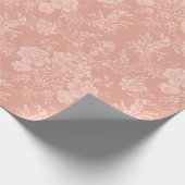 Eleganter Romantischer Chic Floral Damask Peach Geschenkpapier (Ecke)