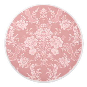 Eleganter romantischer Chic floraler Damast-Pastel Keramikknauf