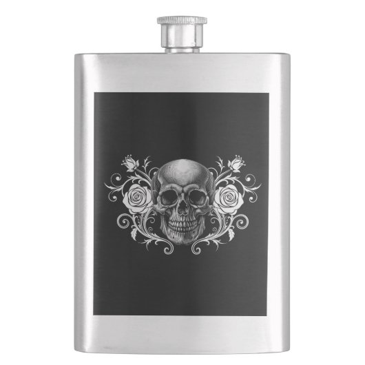 Eleganter, romantischer Goth Flachmann (Vorderseite)