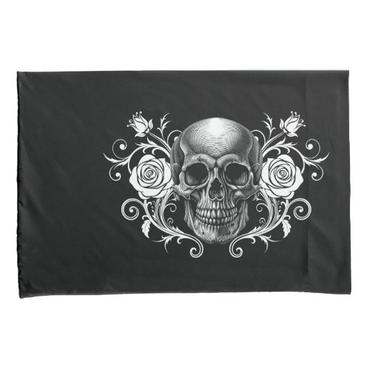 Eleganter, romantischer Goth Kissenbezug (Vorderseite-Rechts)