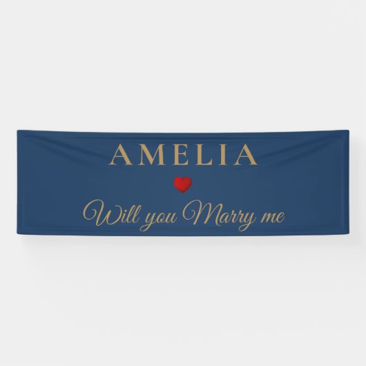 Eleganter Romantischer Heiratsantrag Banner (Horizontal)