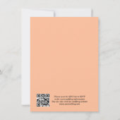 Eleganter romantischer Kalligrafie-Peach Wedding Q Einladung (Rückseite)