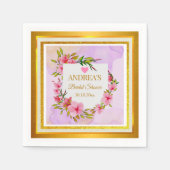 Eleganter Romantischer Moderner Rosa Floraler Brau Serviette (Vorderseite)