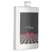 Eleganter romantischer Polka Punkte roter Bogen pe Flachmann (Rechts)