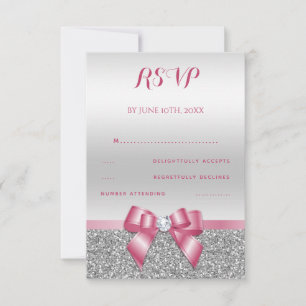 Eleganter Romantischer Rosa Glitzer UAWG RSVP Karte