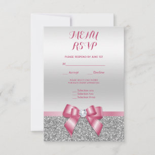 Eleganter Romantischer Rosa Glitzer UAwg RSVP Karte