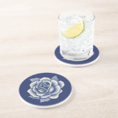 Eleganter Romantischer Schicker Blaue Blumen-Damas Getränkeuntersetzer (Seite)
