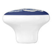 Eleganter Romantischer Schicker Blaue Blumen-Damas Keramikknauf (Seitenansicht)