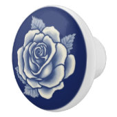 Eleganter Romantischer Schicker Blaue Blumen-Damas Keramikknauf (Rechts)