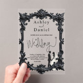 Eleganter romantischer Schwarz-Weiß-Rahmen Hochzei Acryleinladungen (Insitu (Handheld))