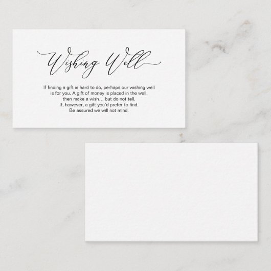 Eleganter romantischer, schwarzer Schriftart, Hoch Begleitkarte (Vorne/Hinten)