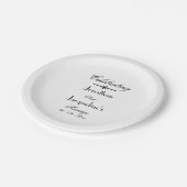 Eleganter, romantischer Weißer Hochzeitstortentisc Pappteller (Schrägansicht)