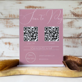 Eleganter rosa 2 QR-Code weiblicher Scan zu bezahl Poster