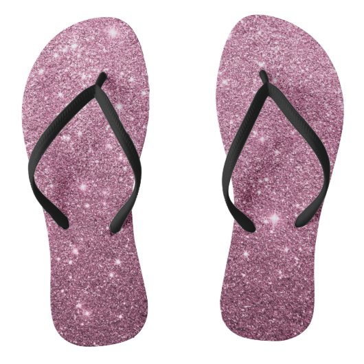 Eleganter rosa abstrakter girly Glitter Burgunders Badesandalen (Fußbett)