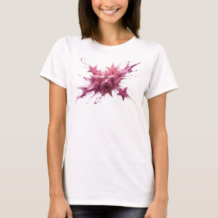 Eleganter rosa abstrakter Stern Kunstprint T-Shirt