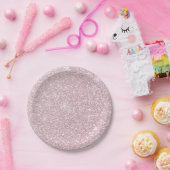 Eleganter, rosa abstrakter, trendiger Glitzer Pappteller (Party)