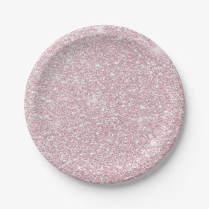 Eleganter, rosa abstrakter, trendiger Glitzer Pappteller