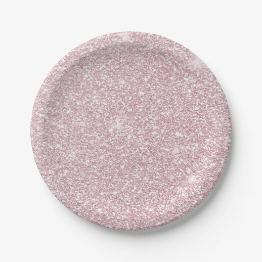 Eleganter, rosa abstrakter, trendiger Glitzer Pappteller (Vorderseite)