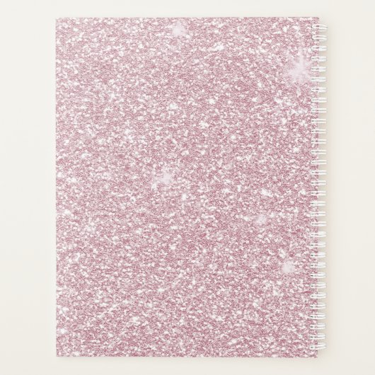 Eleganter, rosa abstrakter trendiger Glitzer Planer (Rückseite)