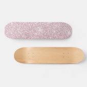 Eleganter, rosa abstrakter trendiger Glitzer Skateboard (Horizontal)