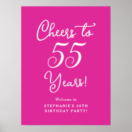 Eleganter rosa Anklang bis 55 Jahre 55. Geburtstag Poster