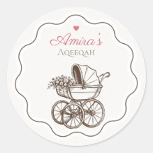Eleganter Rosa Aqiqah Vintage Babywagen Islamisch