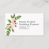 Eleganter, rosa Aquarellblumen Visitenkarte (Vorderseite)