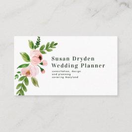 Eleganter, rosa Aquarellblumen Visitenkarte