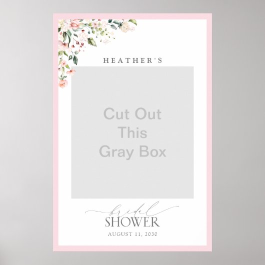 Eleganter rosa Aquarellduschkabine Foto Poster (Vorne)