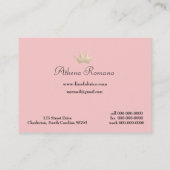 Eleganter rosa Aufkleber Visitenkarte (Rückseite)