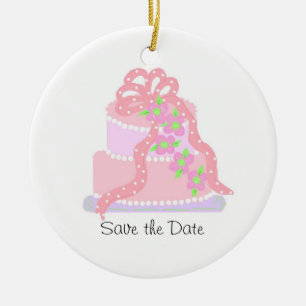 Eleganter rosa Bandkuchen zur Erinnerung an den Te Keramik Ornament