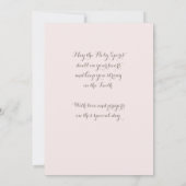 Eleganter Rosa Bestätigung Blumenkreuz Karte (Rückseite)