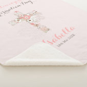 Eleganter Rosa Bestätigung Blumenkreuz Sherpadecke (3/4)