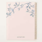 Eleganter Rosa & Blau französischer Kulturplaner Planer (Rückseite)