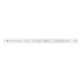 Eleganter Rosa Blue Gold Monogram Name Fun Birthda Satinband (Vorderseite)