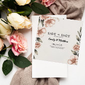 Eleganter rosa Blume Designer Save the Date