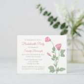 Eleganter Rosa Blume Junggeselinnen-Abschied Einladung (Stehend Vorderseite)
