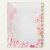 Eleganter Rosa Blumen Organizer Hochzeit Planer (Rückseite)