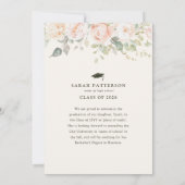 Eleganter rosa Blumenbogen-Foto-Abschluss  Ankündigung (Rückseite)