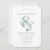 Eleganter Rosa Blumengarten Hochzeit Einladung (Vorderseite)