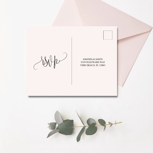 Eleganter Rosa Blumengarten Hochzeit UAWG Postkarte