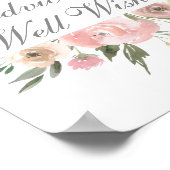 Eleganter Rosa Blumengarten Hochzeitsempfehlung Poster (Ecke)